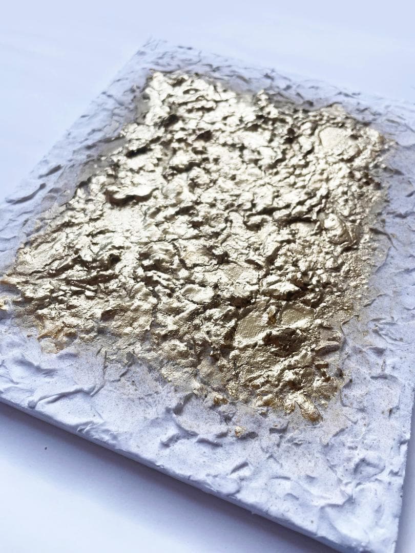 金のテクスチャーアート　アートパネル　絵画　抽象画　インテリア　北欧　白