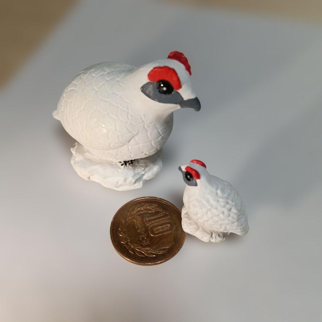 440..冬の雷鳥の親子、手作り作品１点物貴重品